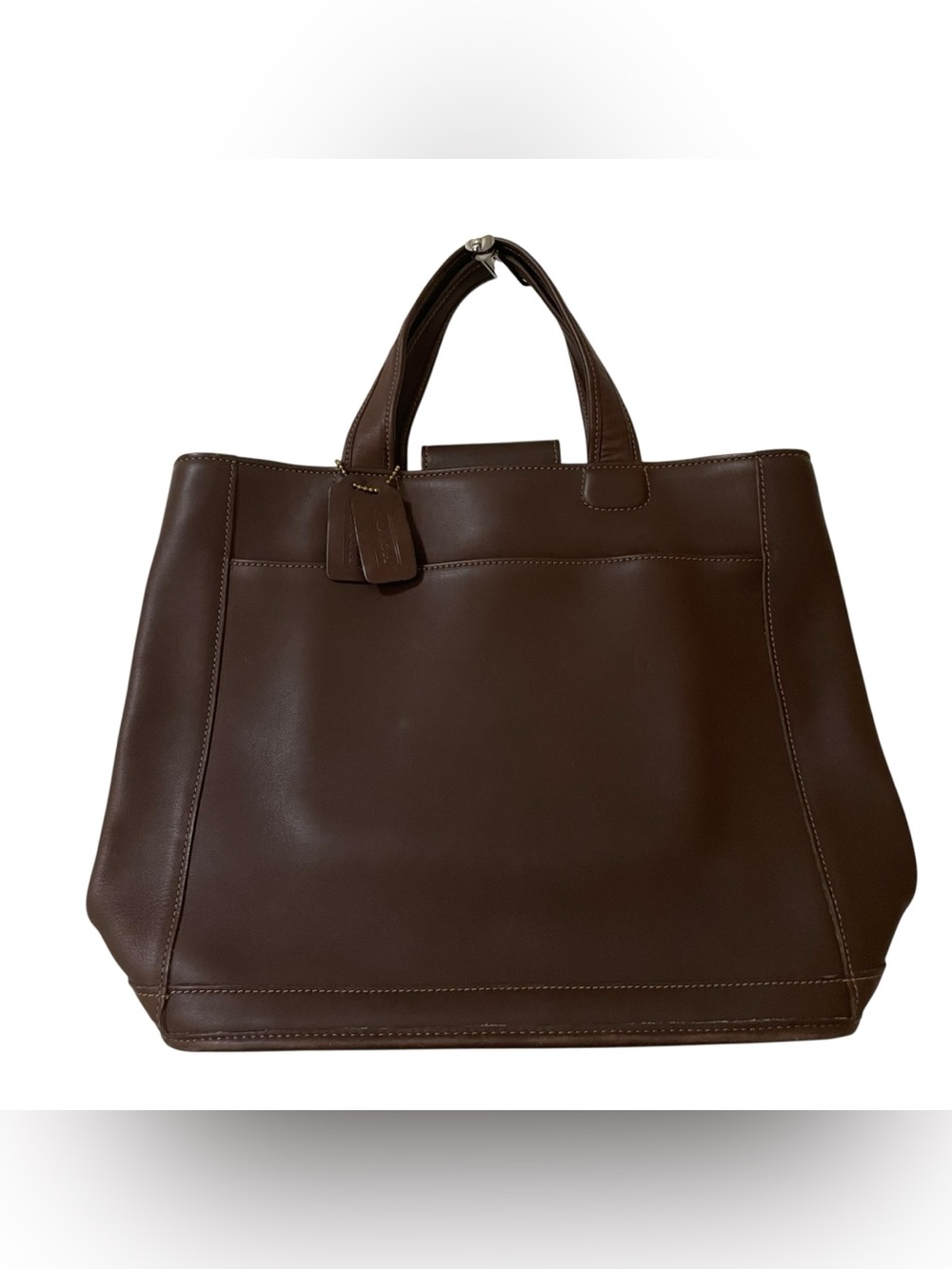Coach Bleeker Vintage Book Tote Bag Brown Glove Tanned Leather USA 1999 9314